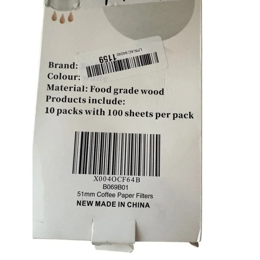 BRIKINTE Coffee Paper Filters Round Disposable Coffee Maker Filters New